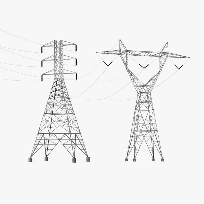 3D model Transmission Towers Collection