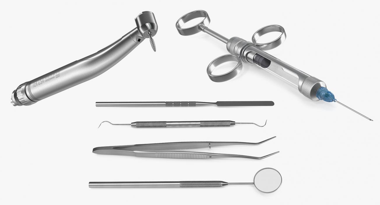 Basic Dental Instruments Collection 2 3D