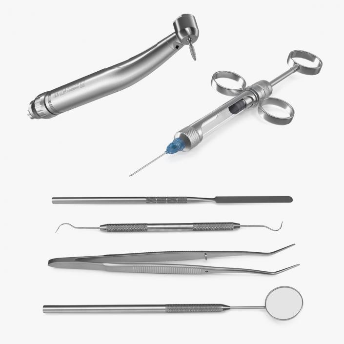 Basic Dental Instruments Collection 2 3D