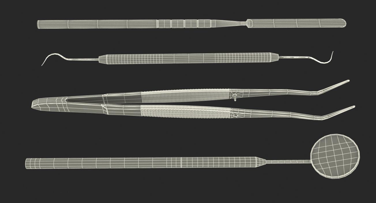 Basic Dental Instruments Collection 2 3D