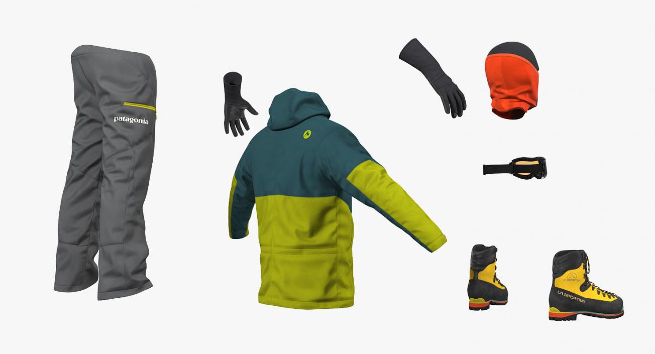 3D Winter Hiking Gear model