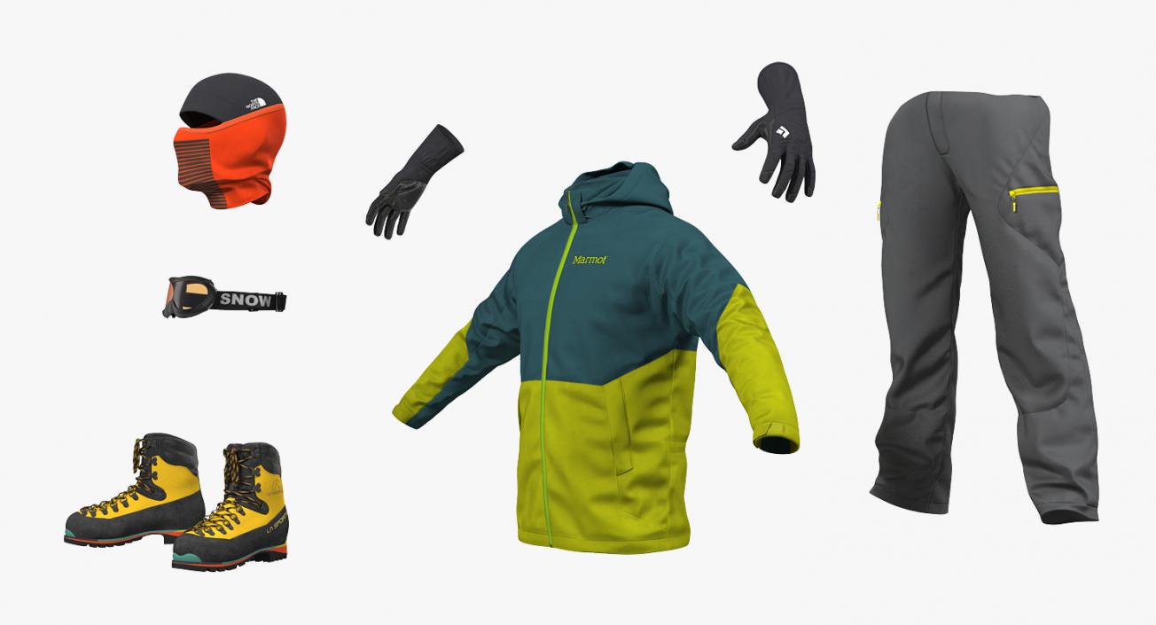 3D Winter Hiking Gear model