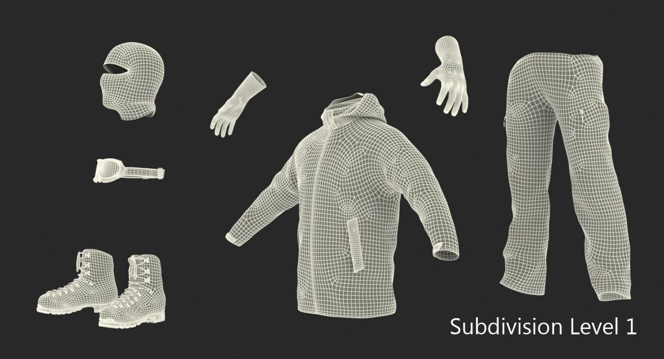 3D Winter Hiking Gear model