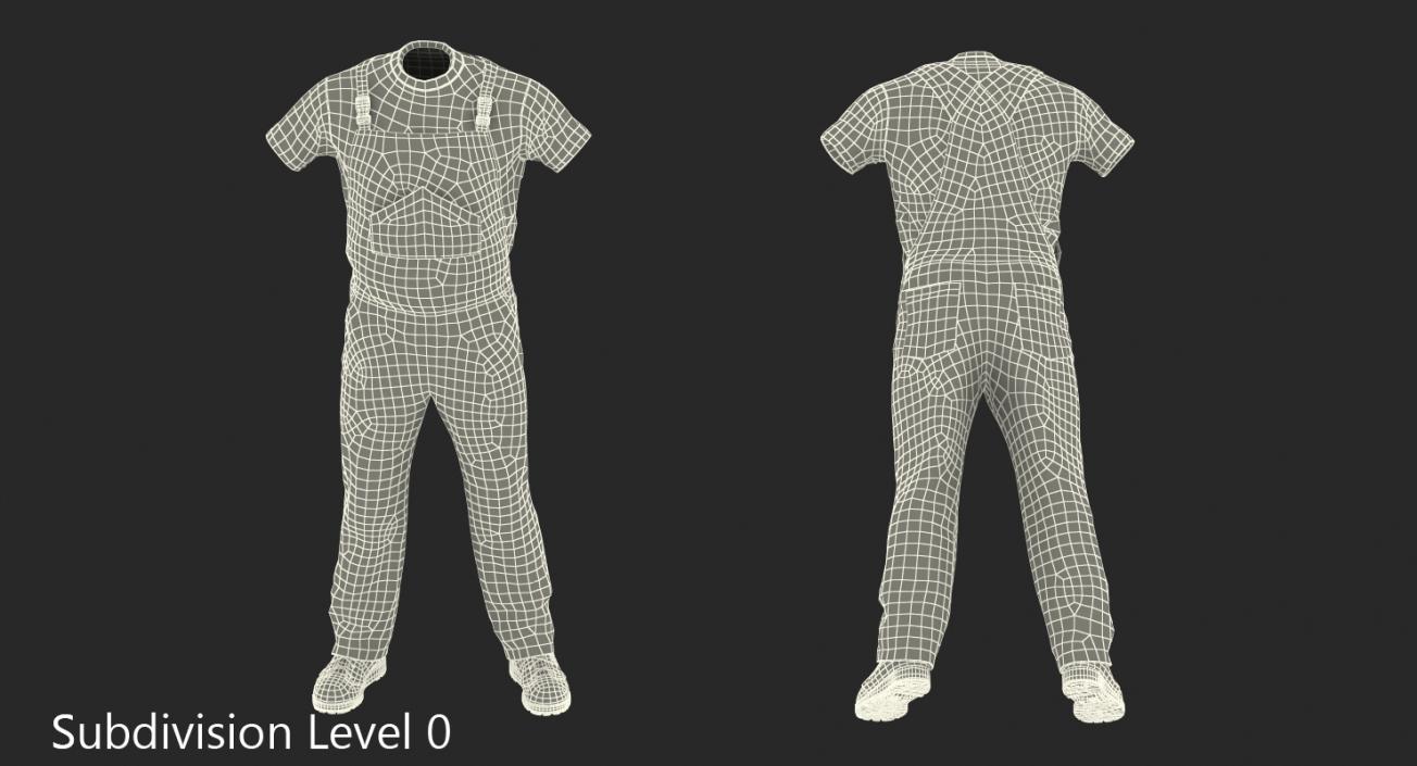 3D model Mens Work Wear Black