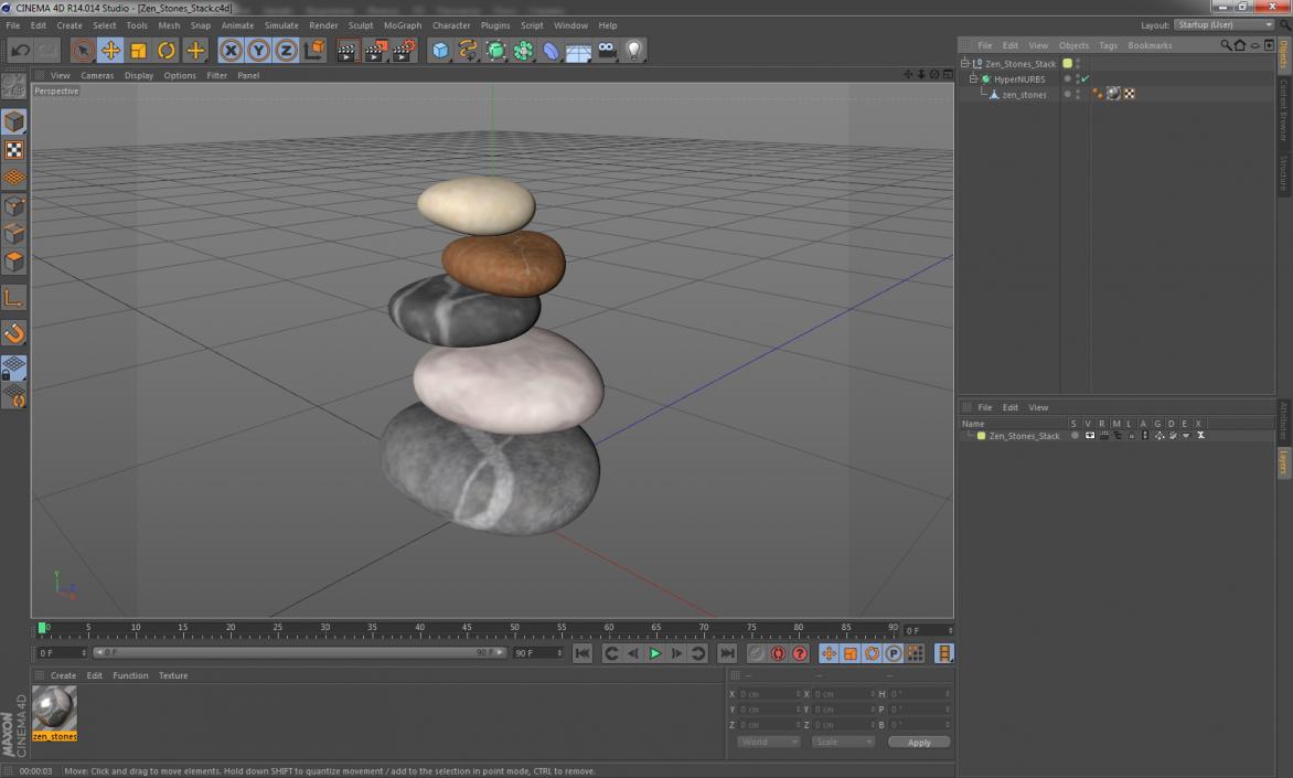 3D Zen Stones Stack