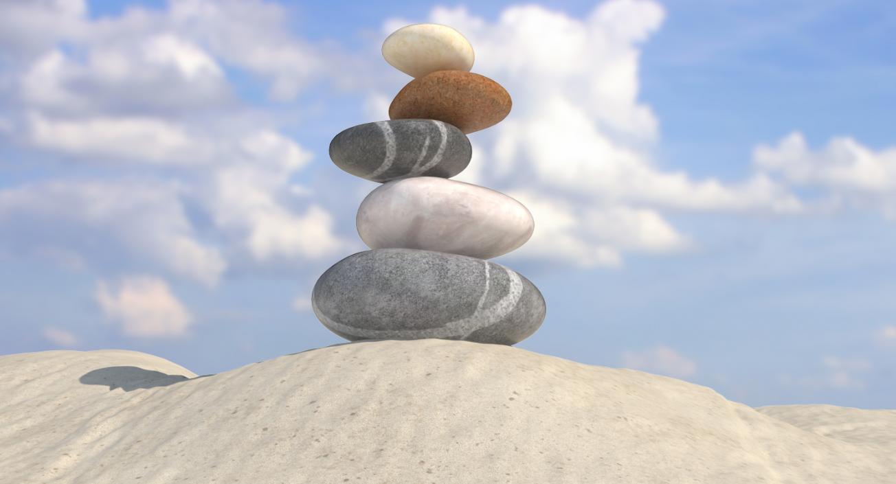 3D Zen Stones Stack