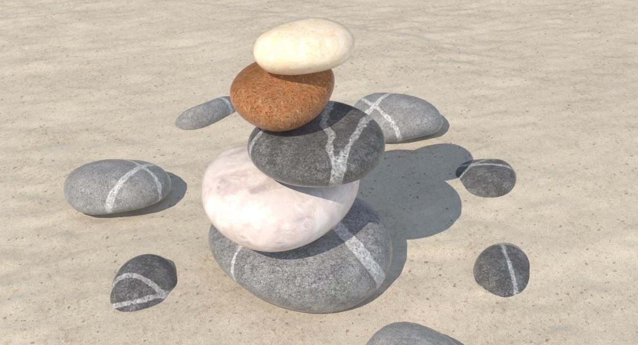 3D Zen Stones Stack