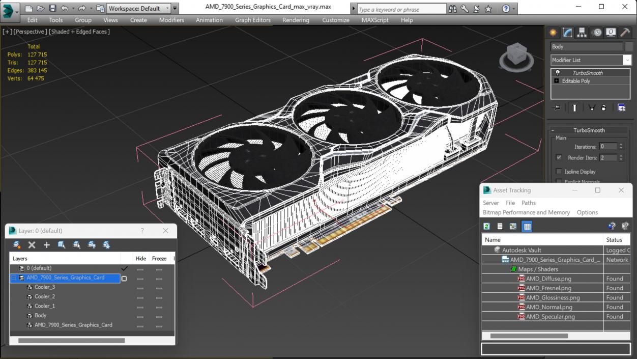 AMD 7900 Series Graphics Card 3D model