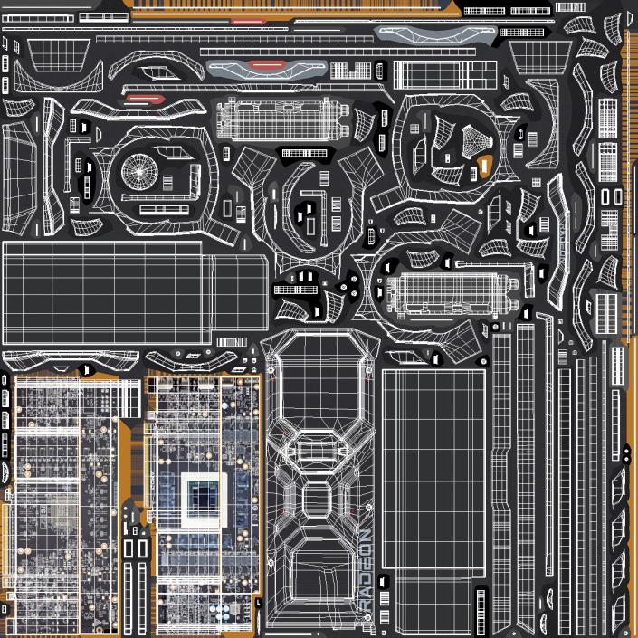 AMD 7900 Series Graphics Card 3D model