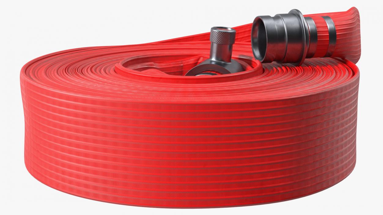 Neatly Coiled Fire Hose Red 3D