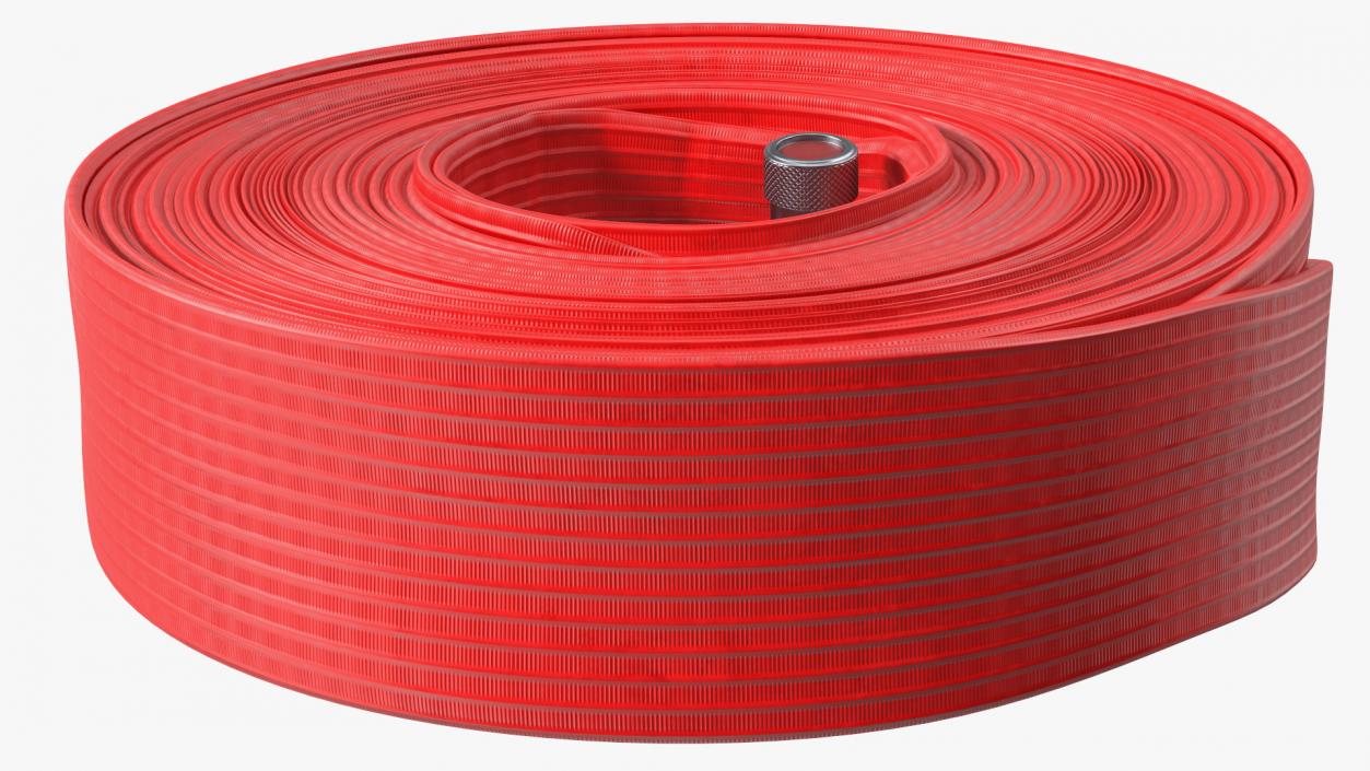 Neatly Coiled Fire Hose Red 3D