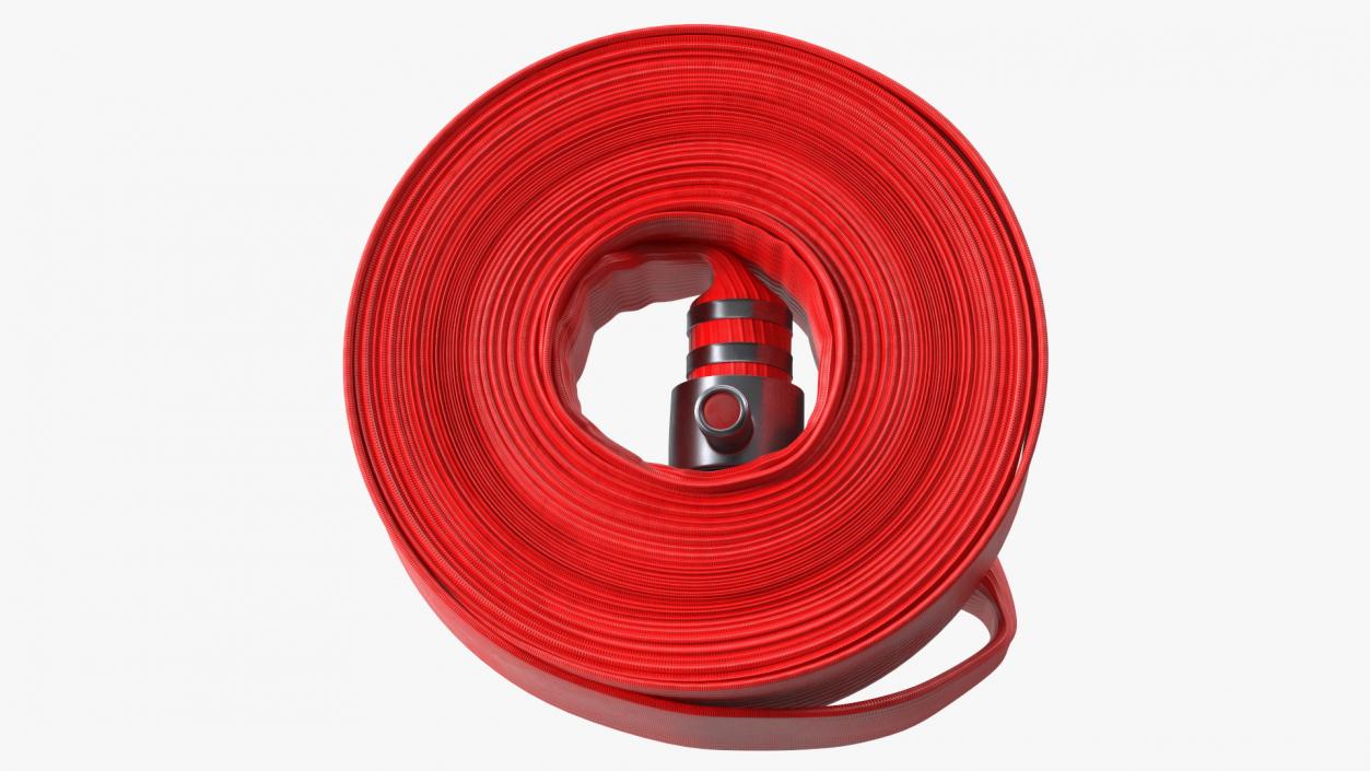 Neatly Coiled Fire Hose Red 3D