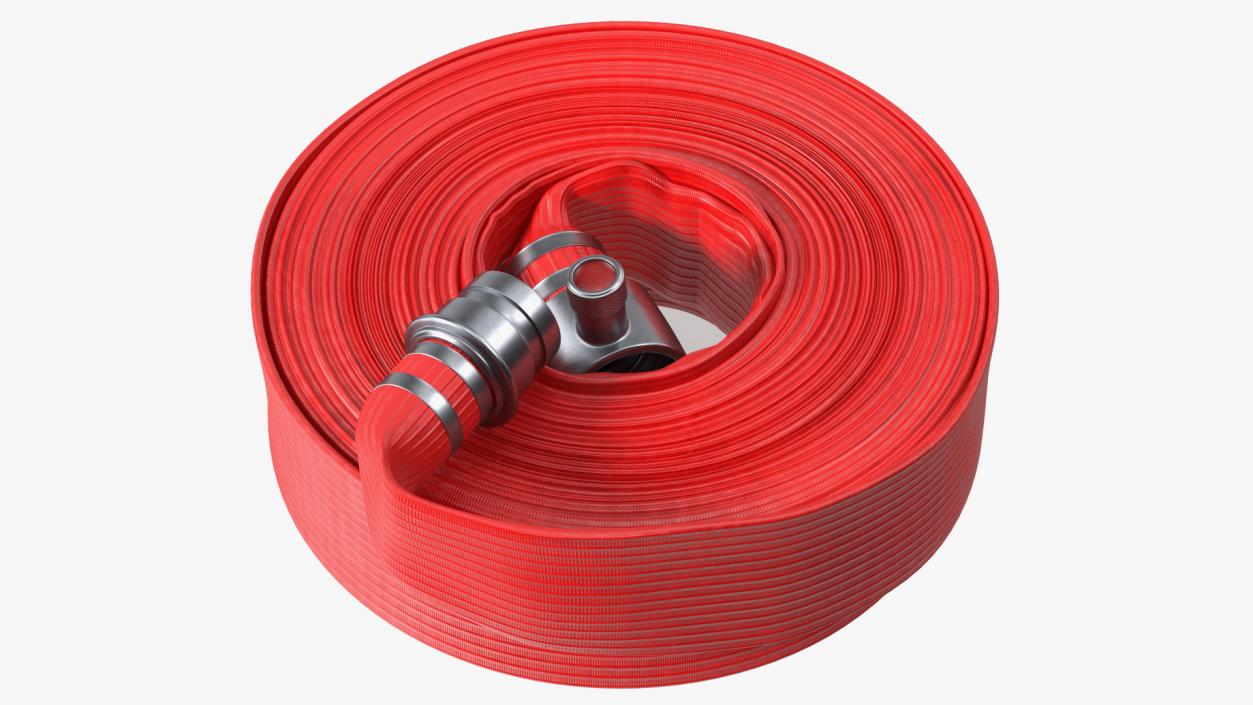 Neatly Coiled Fire Hose Red 3D