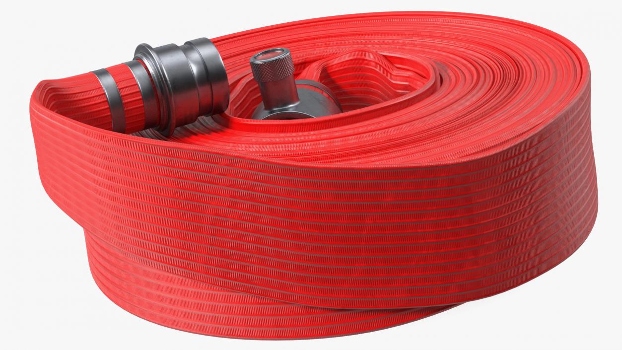 Neatly Coiled Fire Hose Red 3D