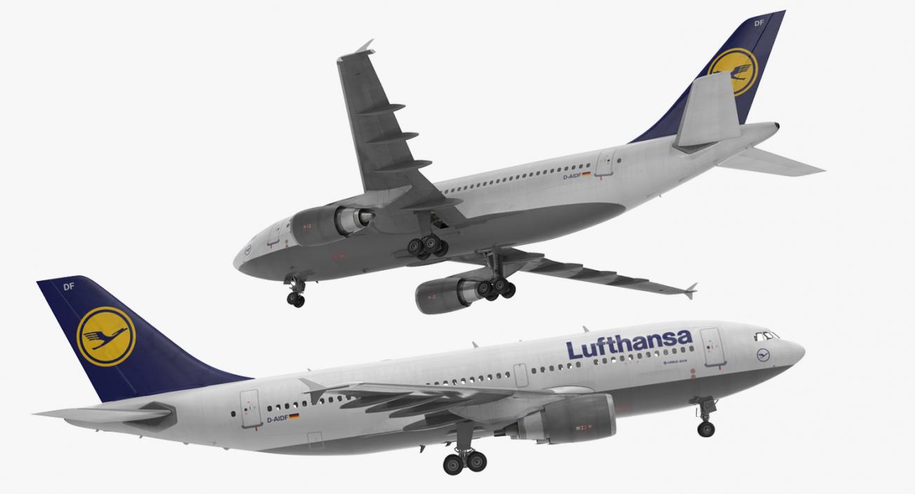 Airbus A310-300 Lufthansa Rigged 3D