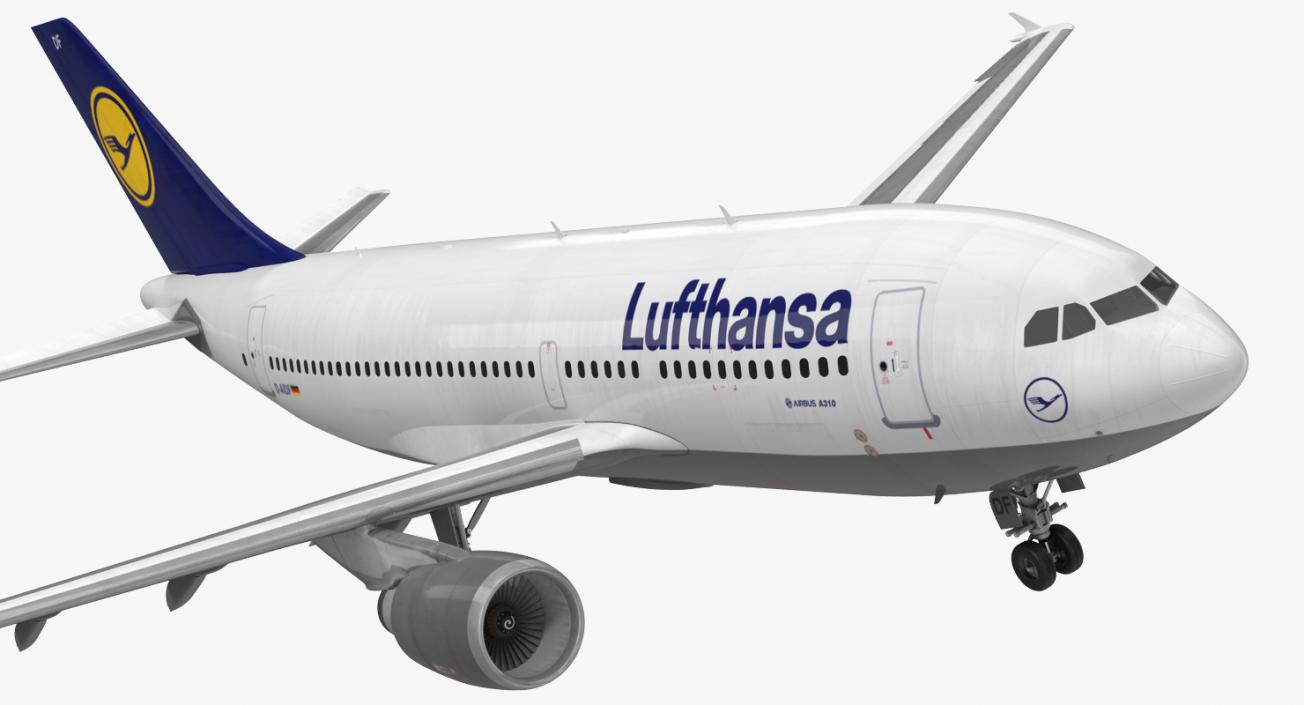 Airbus A310-300 Lufthansa Rigged 3D