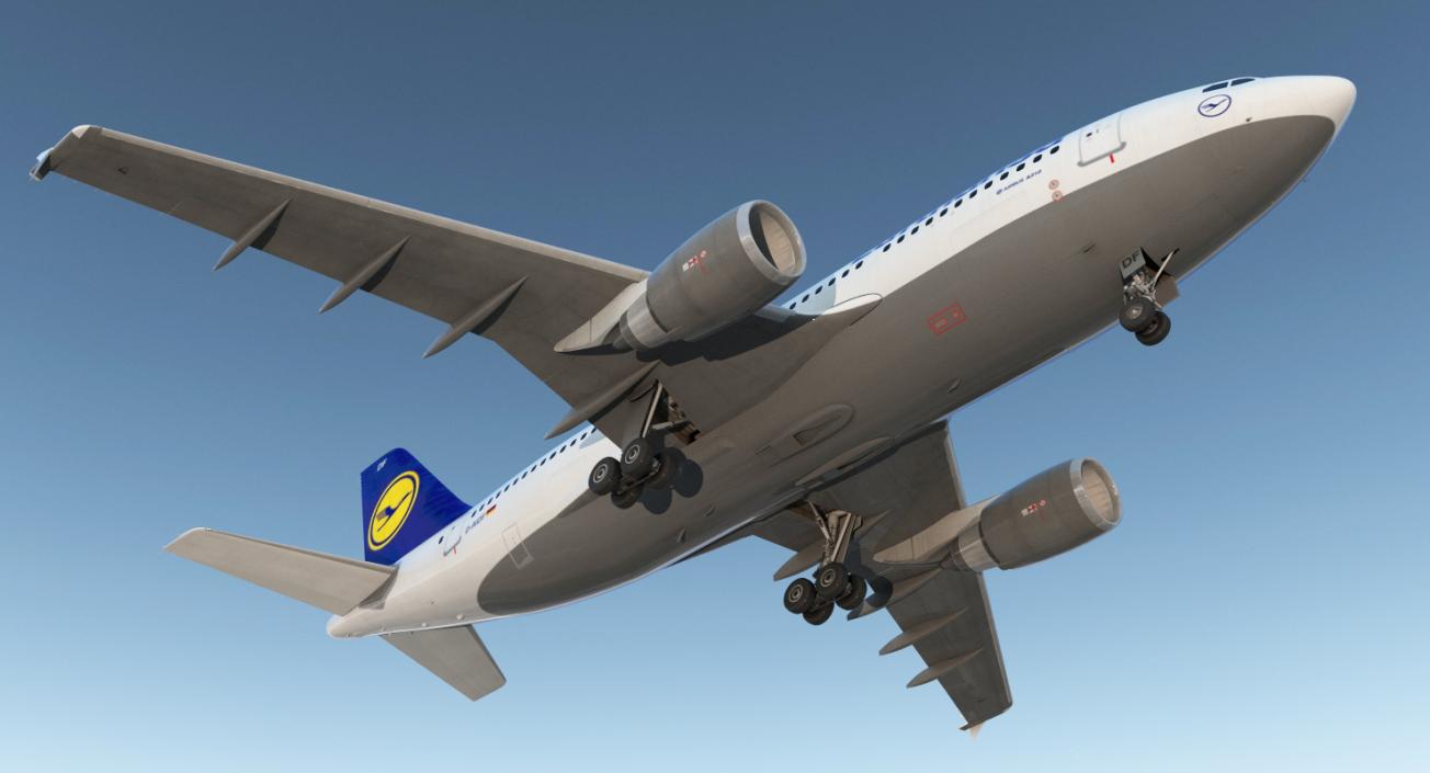 Airbus A310-300 Lufthansa Rigged 3D