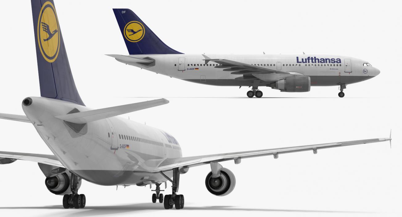 Airbus A310-300 Lufthansa Rigged 3D