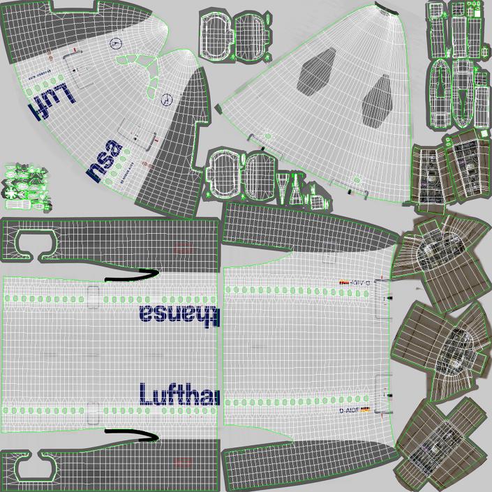 Airbus A310-300 Lufthansa Rigged 3D