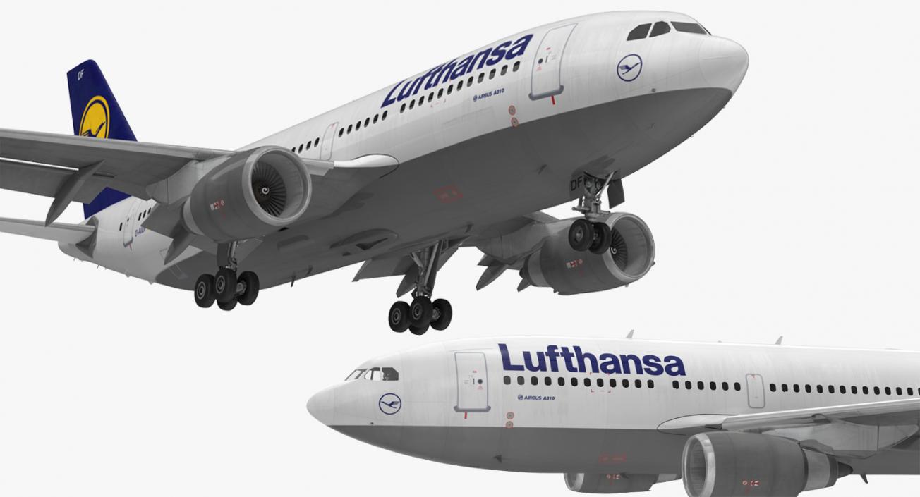 Airbus A310-300 Lufthansa Rigged 3D