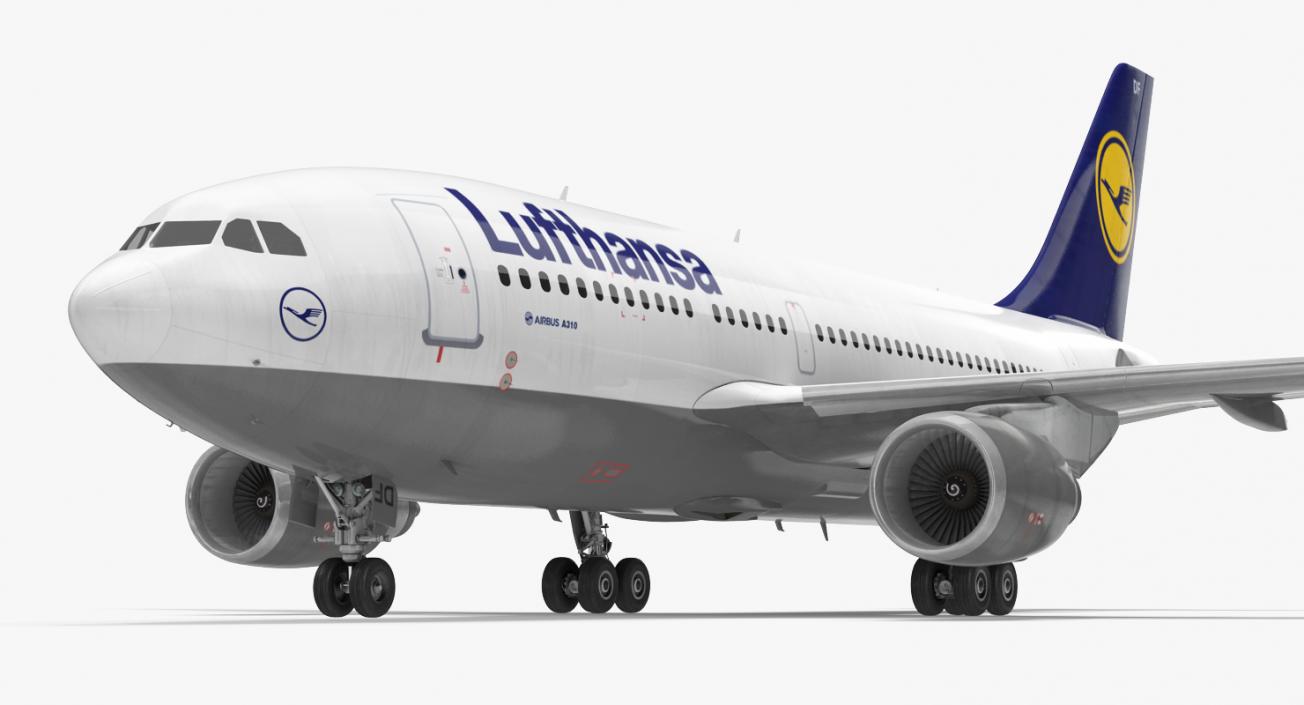 Airbus A310-300 Lufthansa Rigged 3D