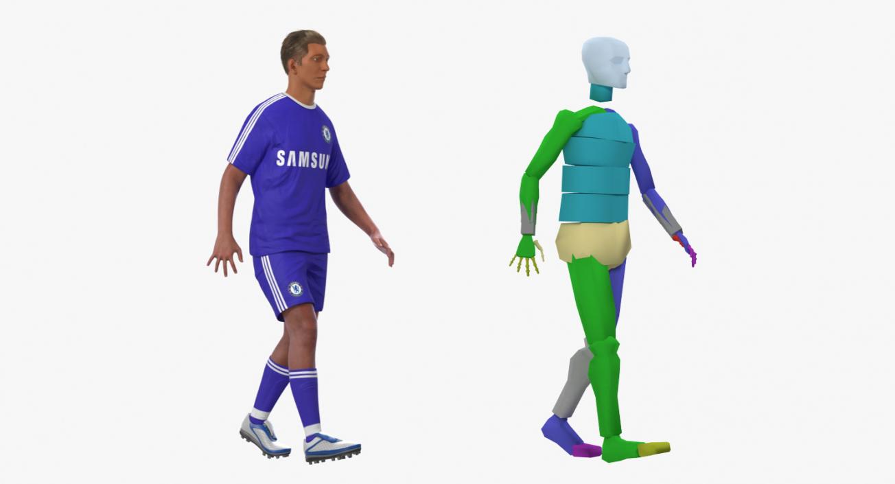 Soccer Players Rigged 3D Models Collection 3D