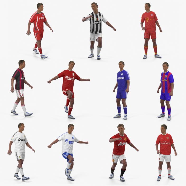 Soccer Players Rigged 3D Models Collection 3D