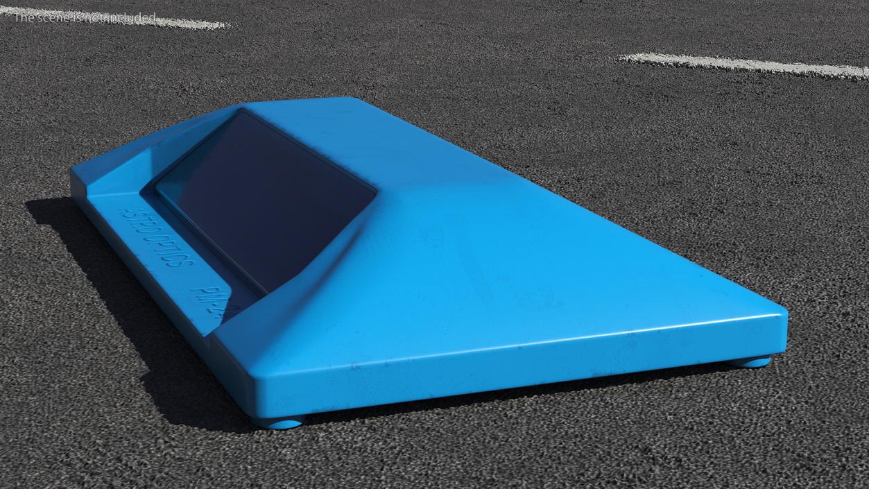 Removable Plastic Road Reflector Blue 3D