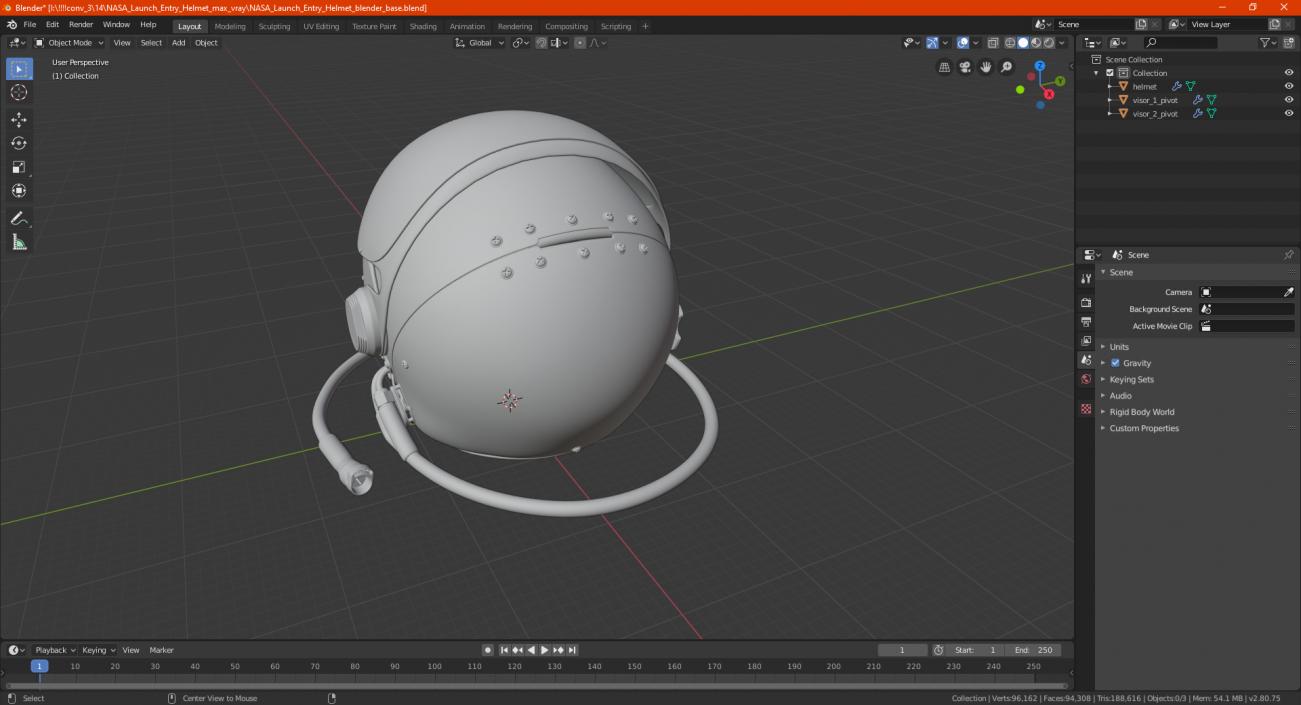 NASA Launch Entry Helmet 3D model