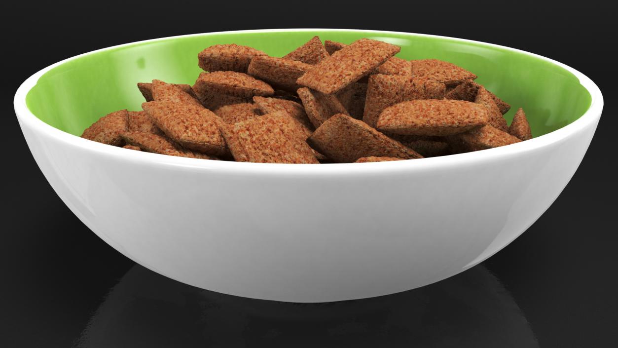 3D Chocolate Cereal Pillow Flakes in Bowl model