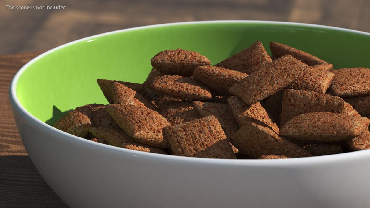 3D Chocolate Cereal Pillow Flakes in Bowl model