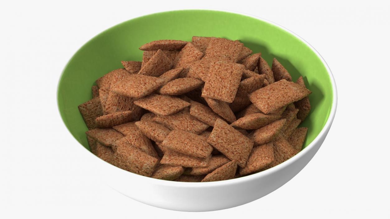 3D Chocolate Cereal Pillow Flakes in Bowl model