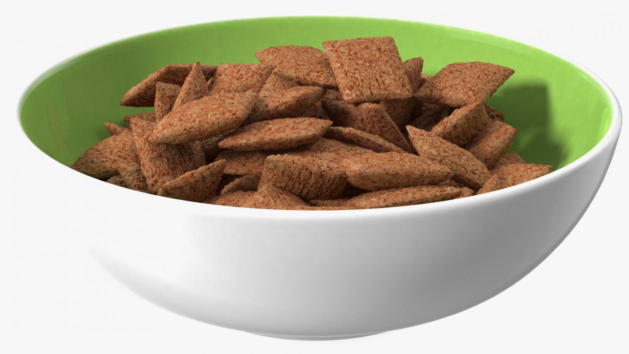 3D Chocolate Cereal Pillow Flakes in Bowl model