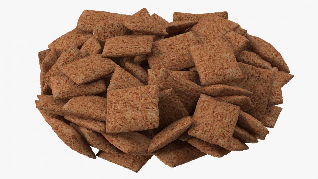 3D Chocolate Cereal Pillow Flakes in Bowl model