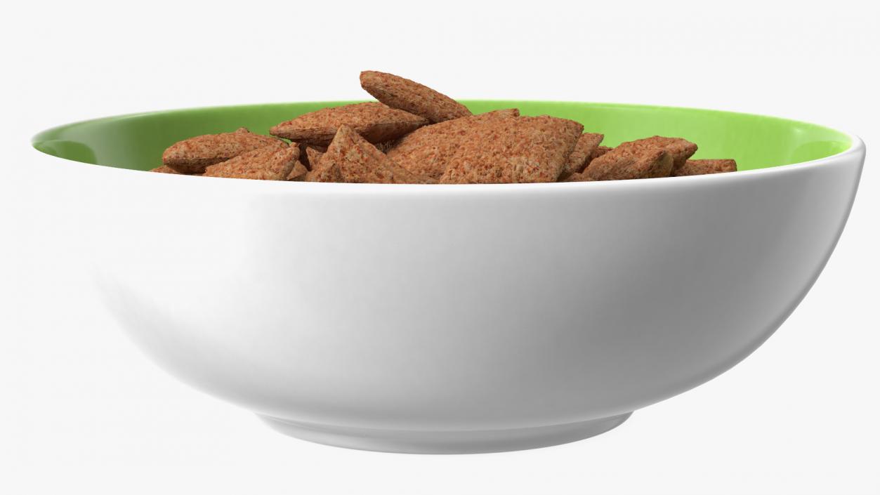 3D Chocolate Cereal Pillow Flakes in Bowl model