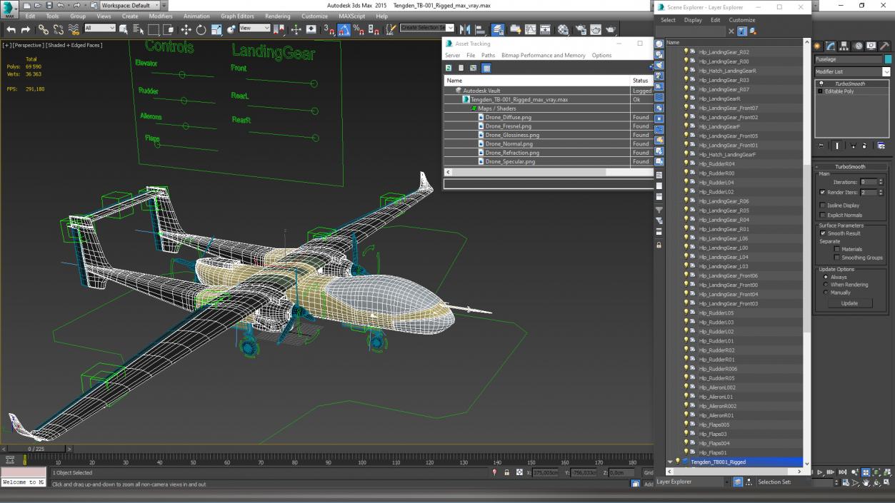 3D Tengden TB-001 Rigged