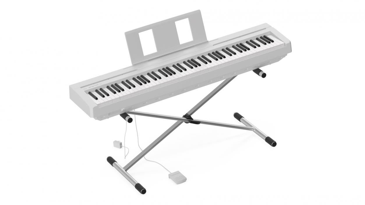 3D Stand Mounted Digital Piano White model