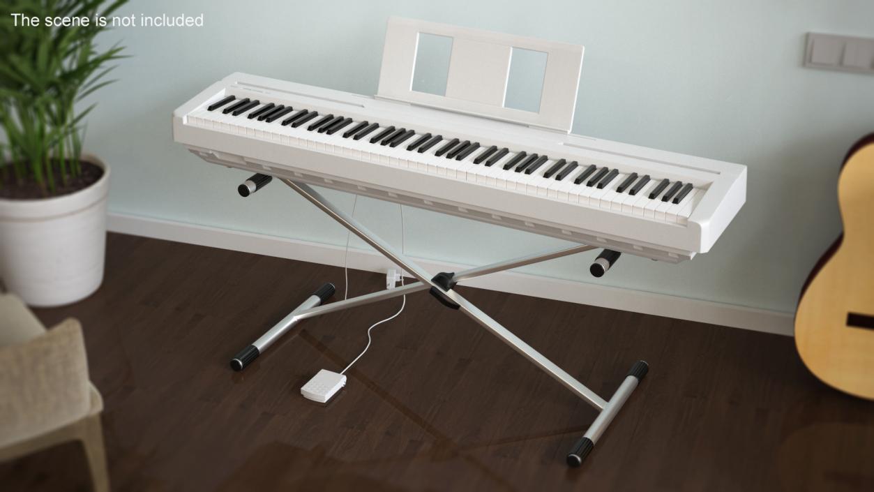 3D Stand Mounted Digital Piano White model