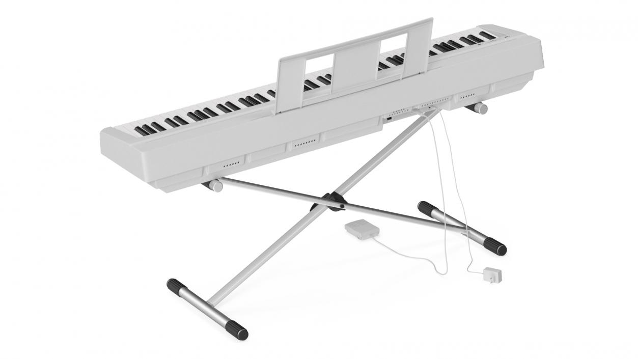 3D Stand Mounted Digital Piano White model