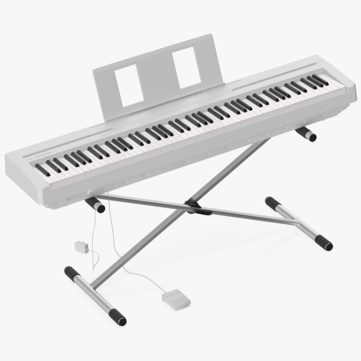 3D Stand Mounted Digital Piano White model