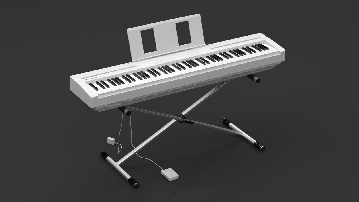 3D Stand Mounted Digital Piano White model