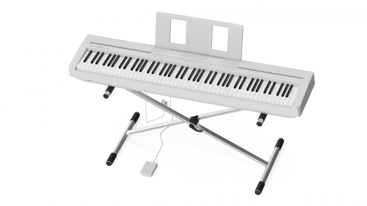 3D Stand Mounted Digital Piano White model