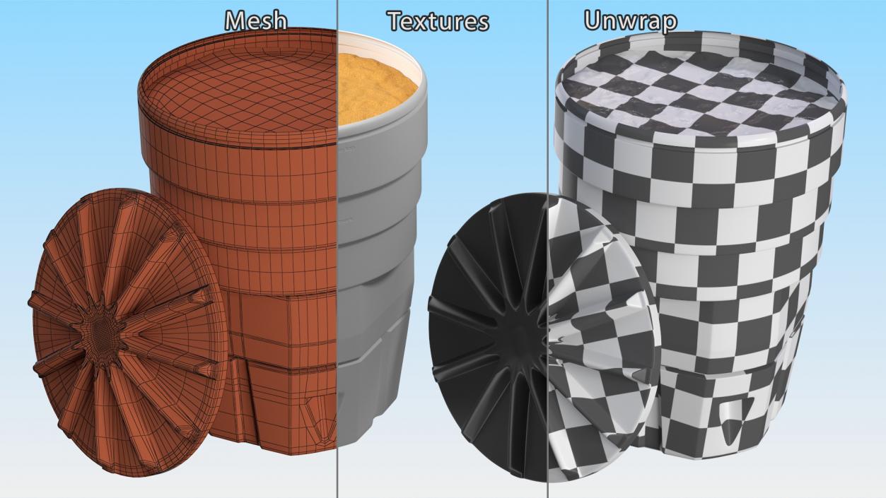 Opened White Sand Barrel 3D model