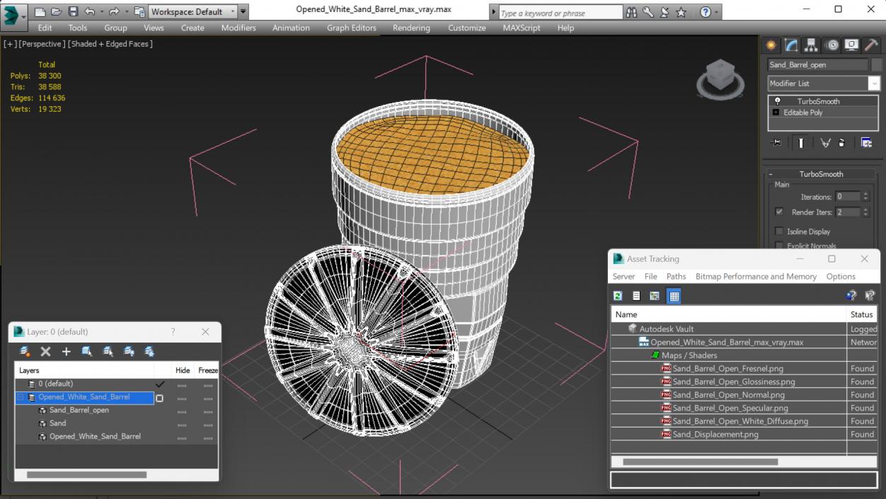 Opened White Sand Barrel 3D model