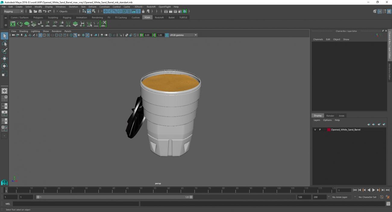 Opened White Sand Barrel 3D model