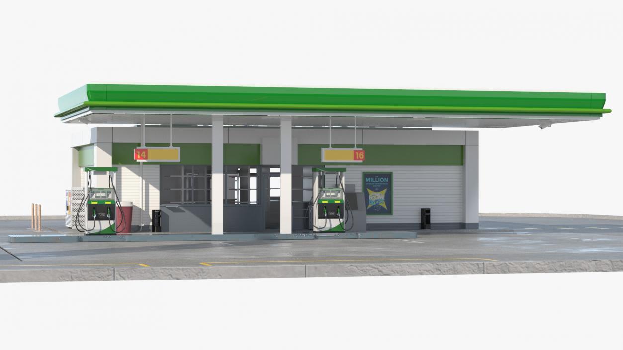 Filling Station Green Small 3D