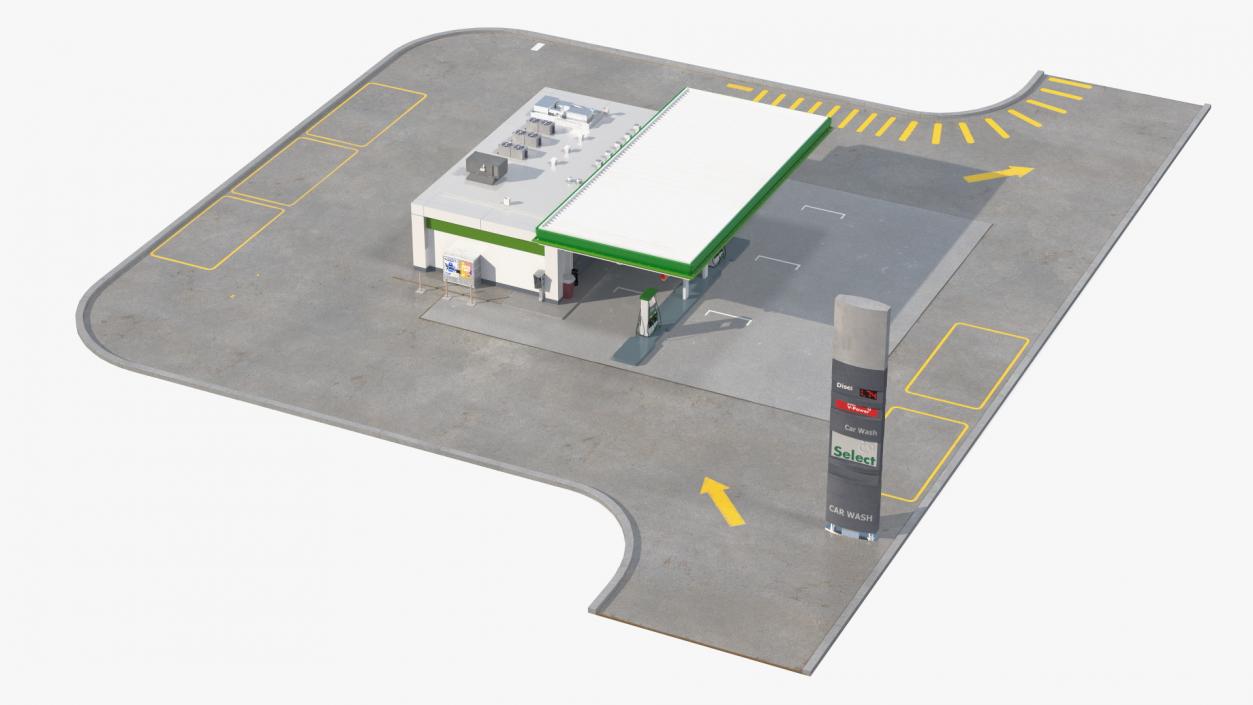 Filling Station Green Small 3D