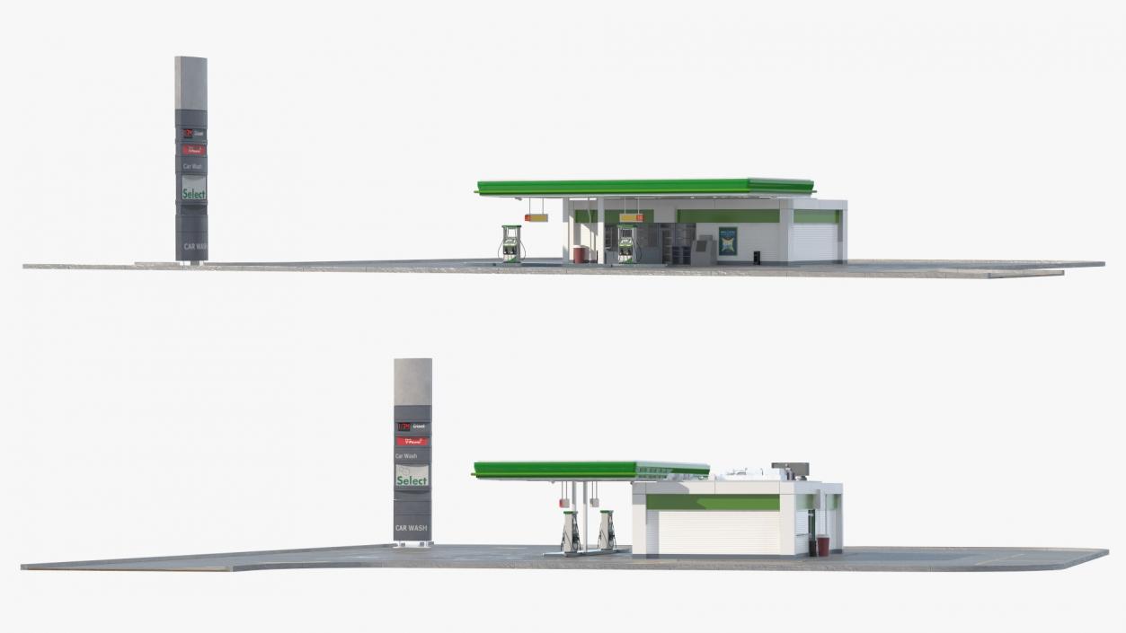 Filling Station Green Small 3D