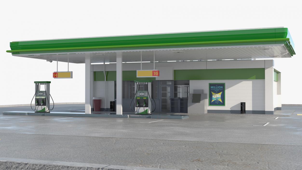 Filling Station Green Small 3D