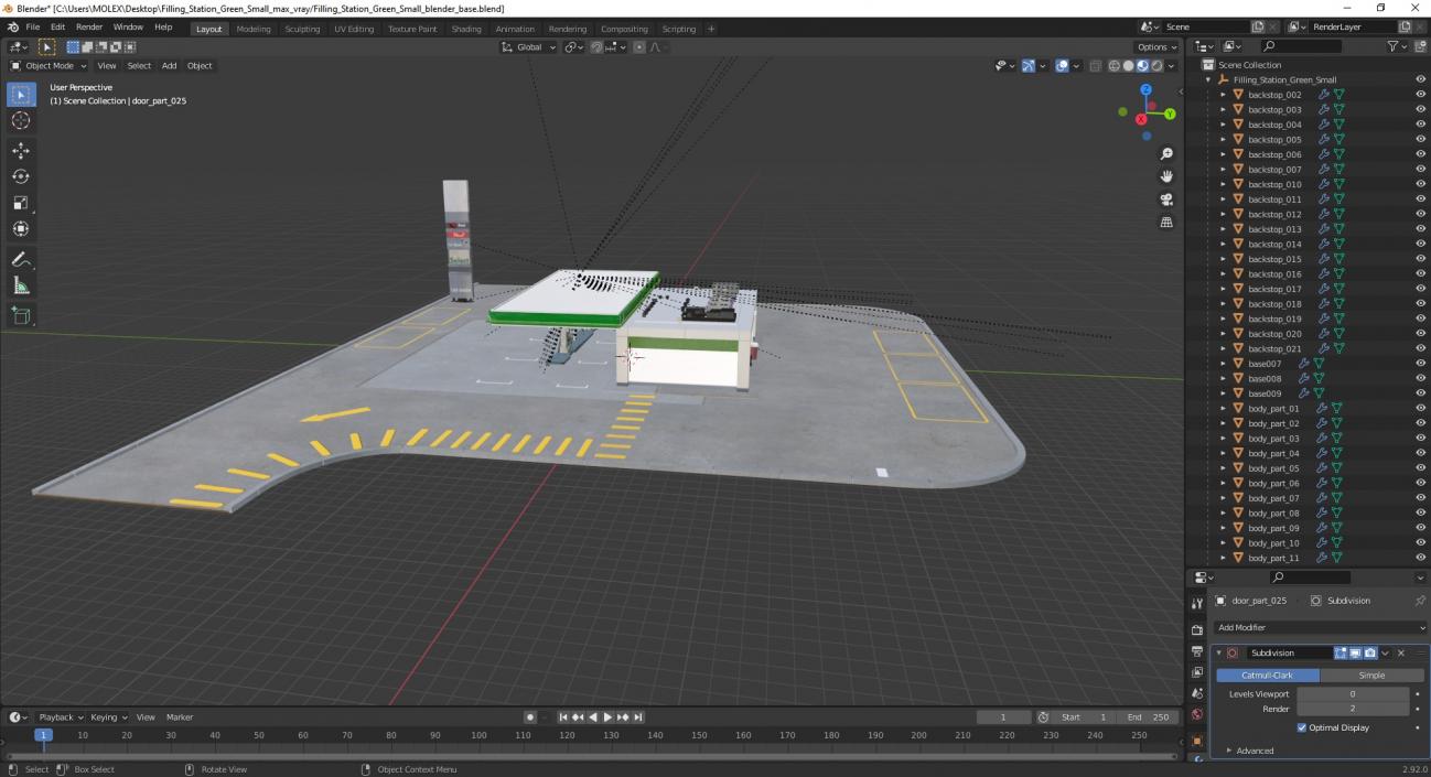 Filling Station Green Small 3D